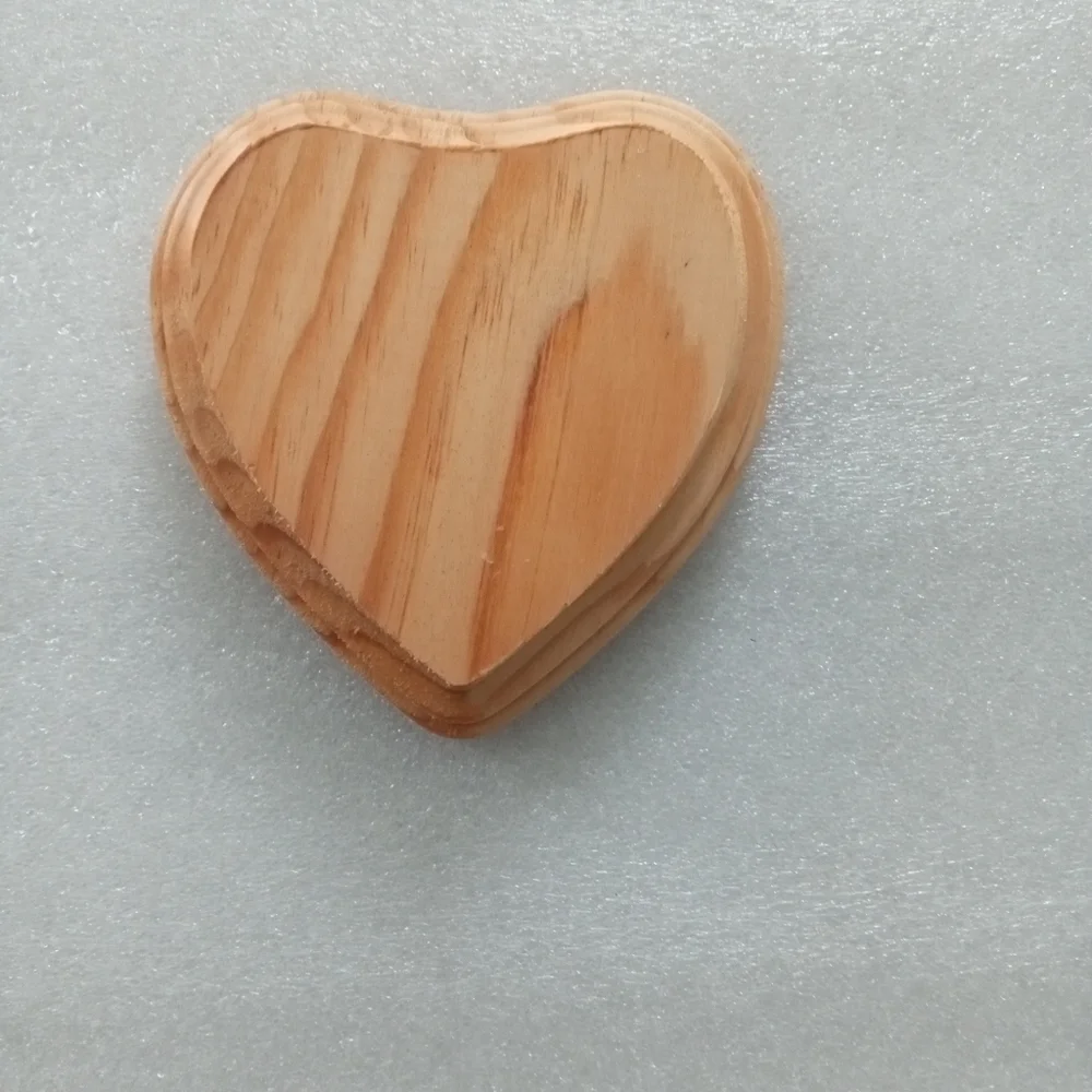Natural Wood Plaque Heart Decor - 4